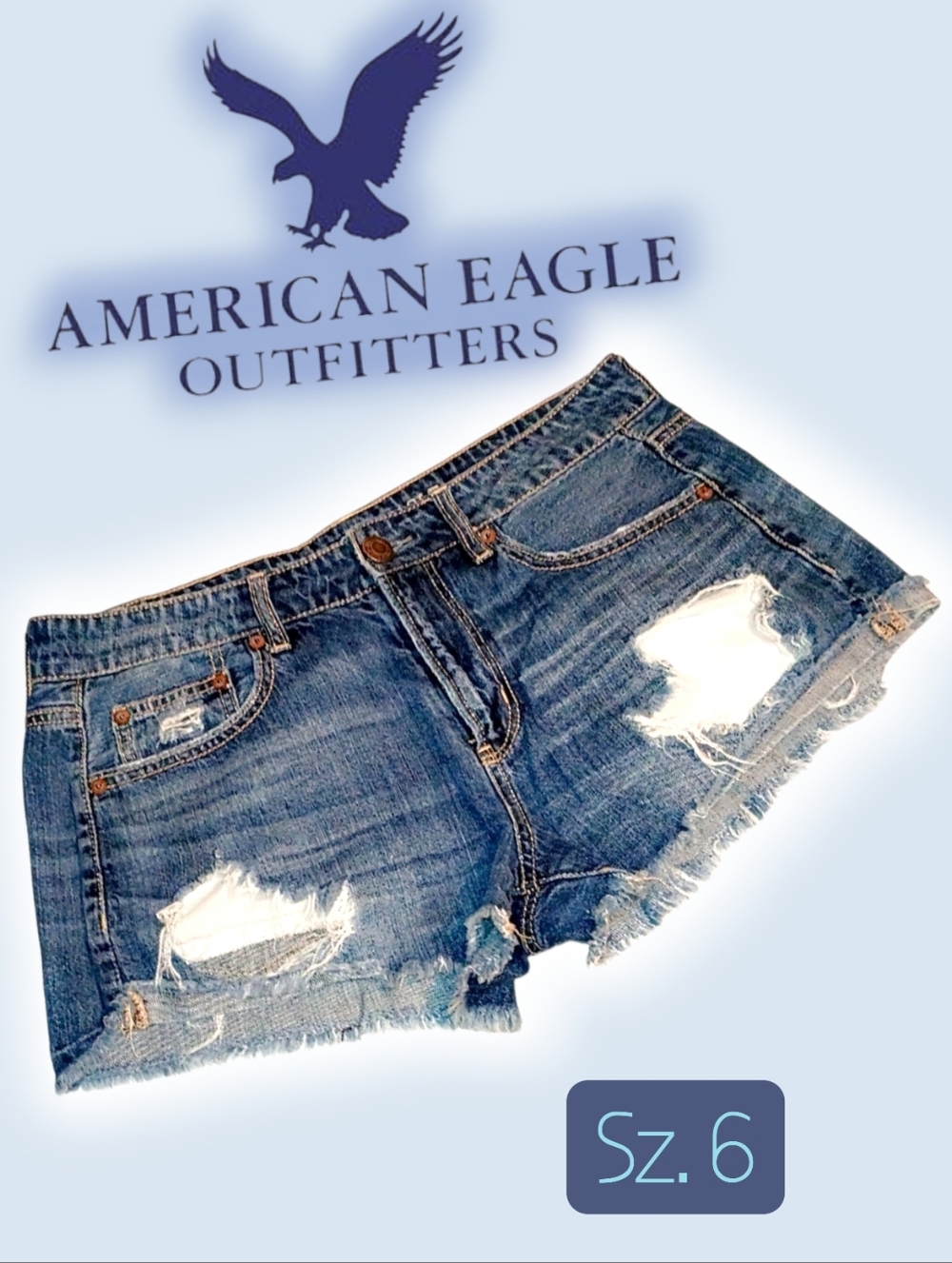 AEO Tomgirl Shortie Distressed Jean Shorts Sz.6